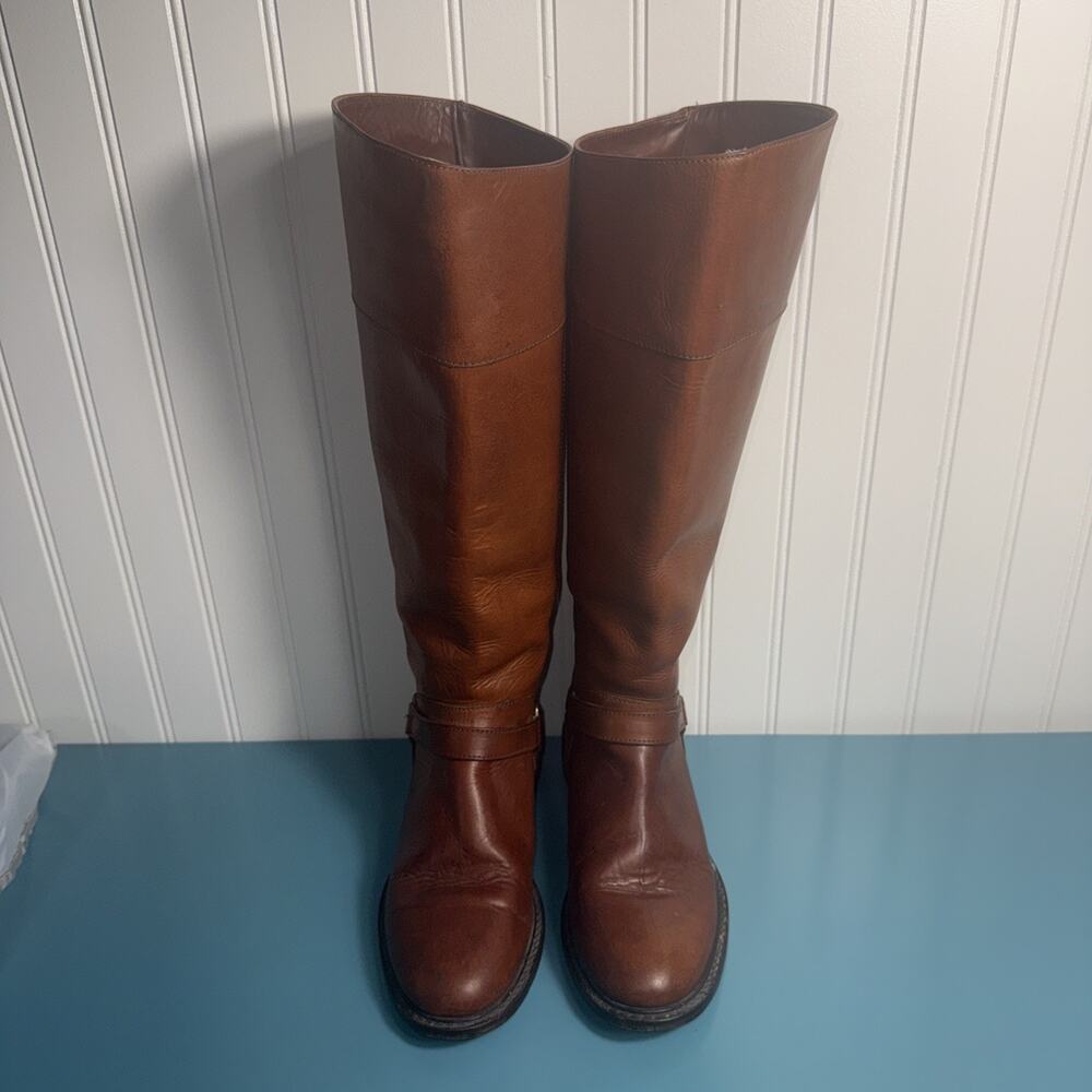 Riding Boots Cole Haan 9 M Chestnut Brown Ladies Leather Brazil Equestrian